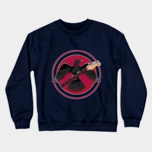 Black Raven and strat guitar Crewneck Sweatshirt